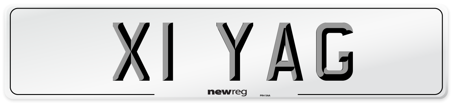 X1 YAG Number Plate from New Reg